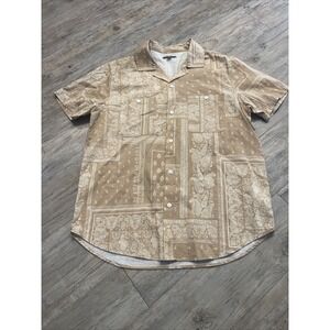 Frye and Co Shirt Mens Paisley Button Up  Cotton Shirt M Western Relaxed Y2k